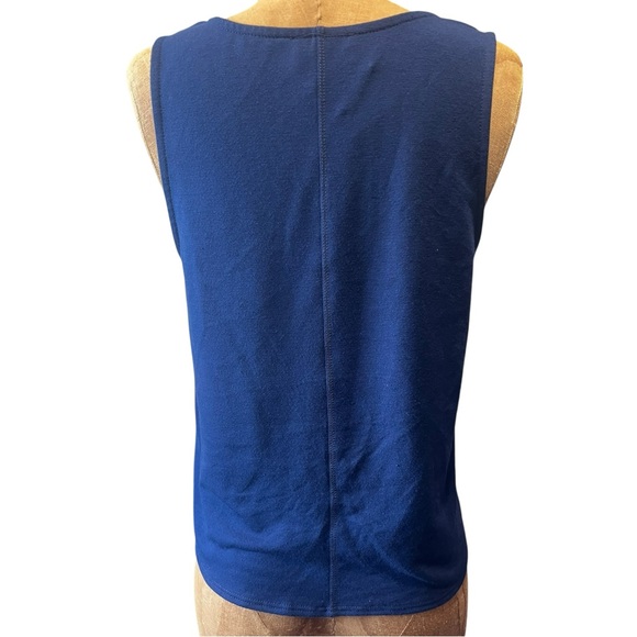 Everly Deep Blue Tie-Front Tank Top NWT S - Picture 3 of 7